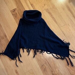 Navy sweater poncho